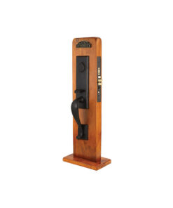 Emtek Hardware Rectangular Sandcast Bronze Monolithic Mortise Entryset, Single Cylinder, Shown In Flat Black Finish