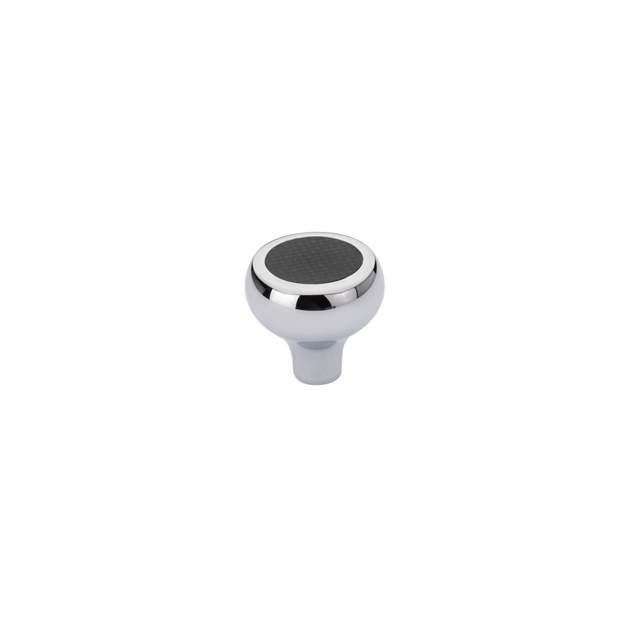 Emtek Hardware 86368-US26, Carbon Fiber Black Cabinet Knob, 1-1/4" Diameter, Polished Chrome