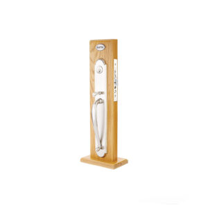 Emtek Hardware Brass Albany Full Length Mortise Entryset, Shown In Satin Nickel