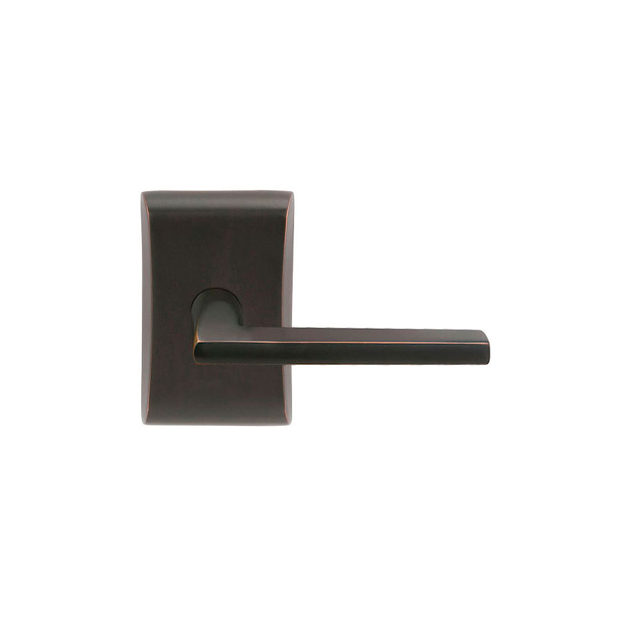 Emtek Helios Brass Door Lever w/Square Rosette, Shown in Polished Nickel - Image 3