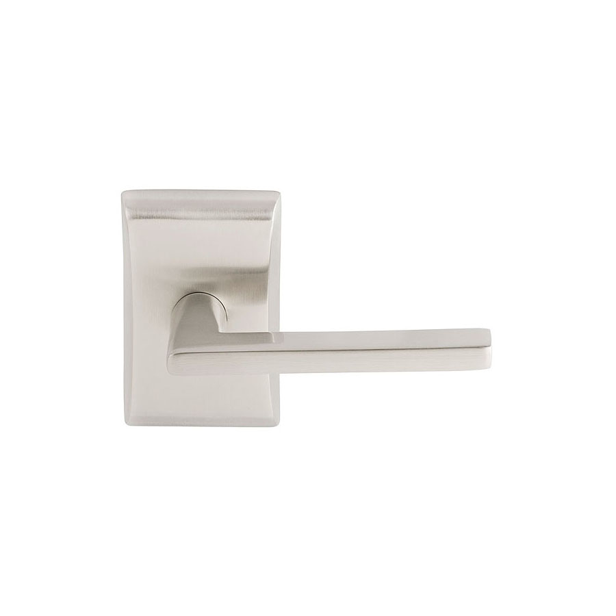 Emtek Helios Brass Door Lever w/Square Rosette, Shown in Polished Nickel - Image 4