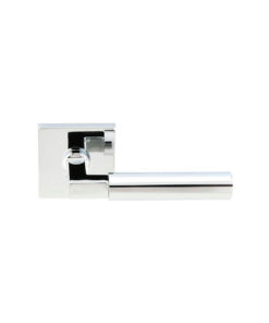 Emtek Hercules Brass Door Lever w/Square Rosette, Shown in Polished Chrome