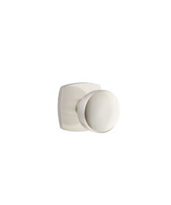 Emtek Laurent Door Knob w/Urban Modern Rosette, Shown In Satin Nickel