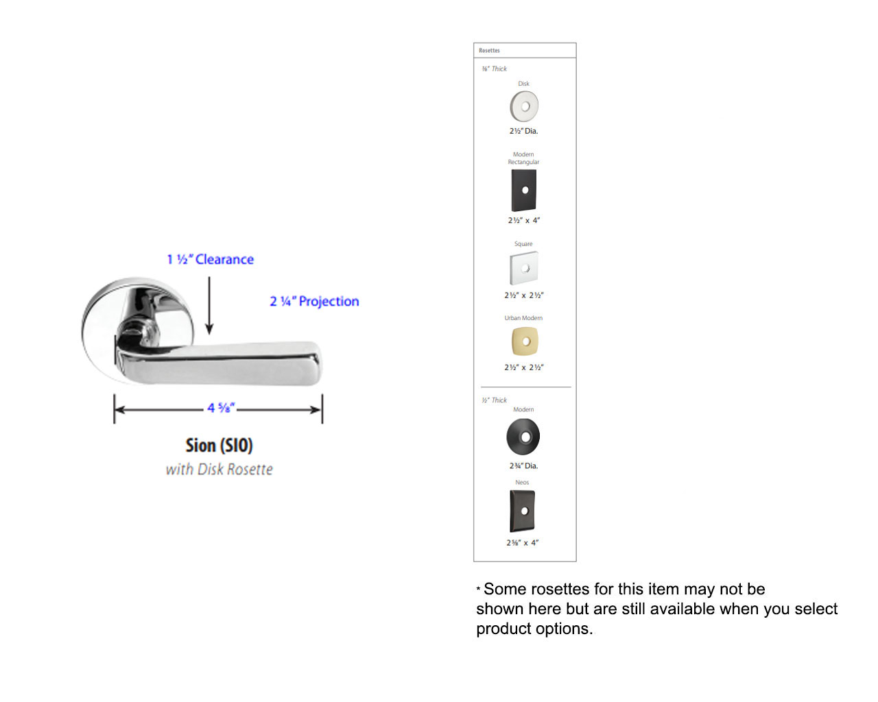 Emtek Sion Door Lever w/Disk Rosette Shown In Polished Chrome - Image 3