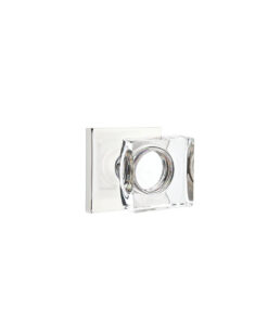 Alternative view of Emtek Modern Square Crystal Door Knob w/Modern Rectangular Rosette, Shown In Polished Chrome
