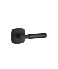 Emtek Myles Modern Brass Lever w/Urban Modern Rosette, Shown in Flat Black