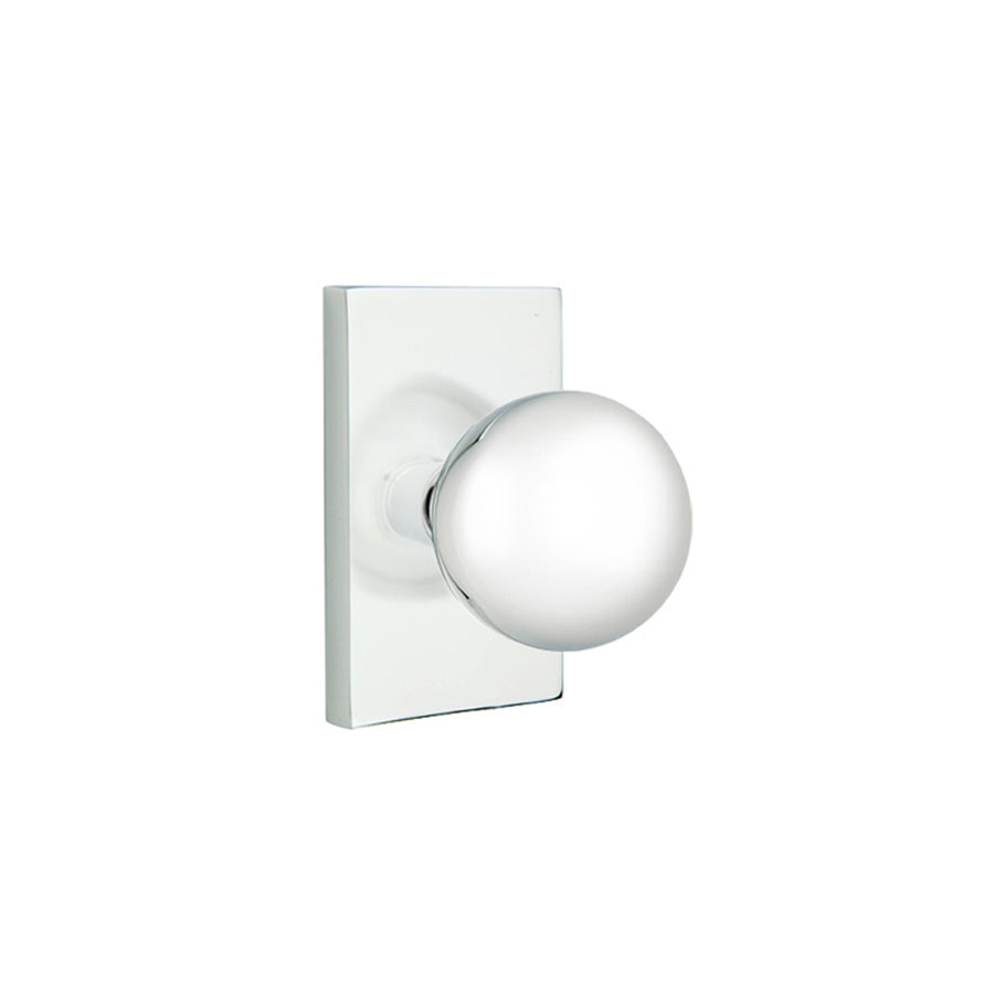 Emtek Orb Door Knob w/Modern Rosette, Shown In Polished Chrome - Image 5