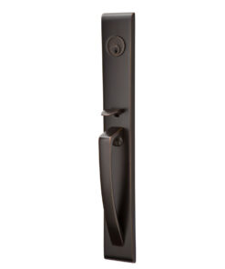 Alternative view of Emtek Hardware Orion Brass Tubular Entryset w/Geneva Lever Shown In Oil Rubbed Bronze