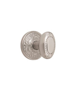 Alternative view of Emtek Hardware Oval Beaded Egg Door Knob w/Lancaster Rosette, Shown In Satin Nickel