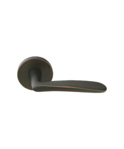 Emtek Poseidon Brass Door Lever w/Disk Rosette, Shown In Oil Rubbed Bronze