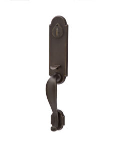 Alternative view of Emtek Hardware Sandcast Bronze Remington Tubular Entryset w/Cimarron Lever Shown In Medium Bronze