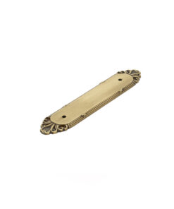 Emtek Hardware 86294, Ribbon & Reed Backplate For 4" Cabinet Pull,  1-1/4". x 6-3/4", Shown In French Antique