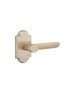 Alternative view of Emtek Hardware Sandcast Bronze Aurora Door Lever w/#2 Rosette, Shown In Medium Bronze