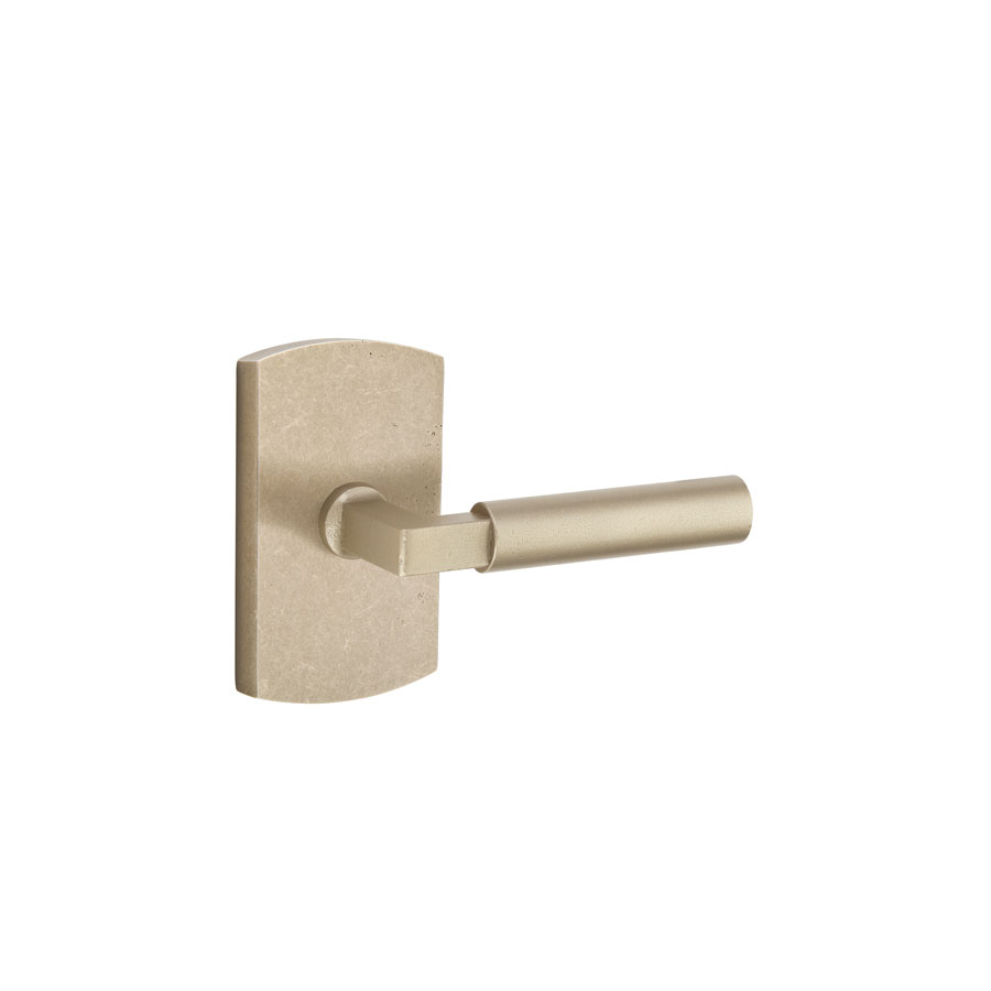 Emtek Hardware Sandcast Bronze Bryce Door Lever w/#6 Rosette, Shown In Flat Black - Image 3