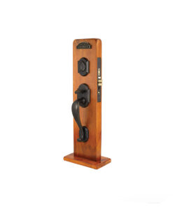 Emtek Hardware Sandcast Denver Mortise Entryset, Shown In Medium Bronze