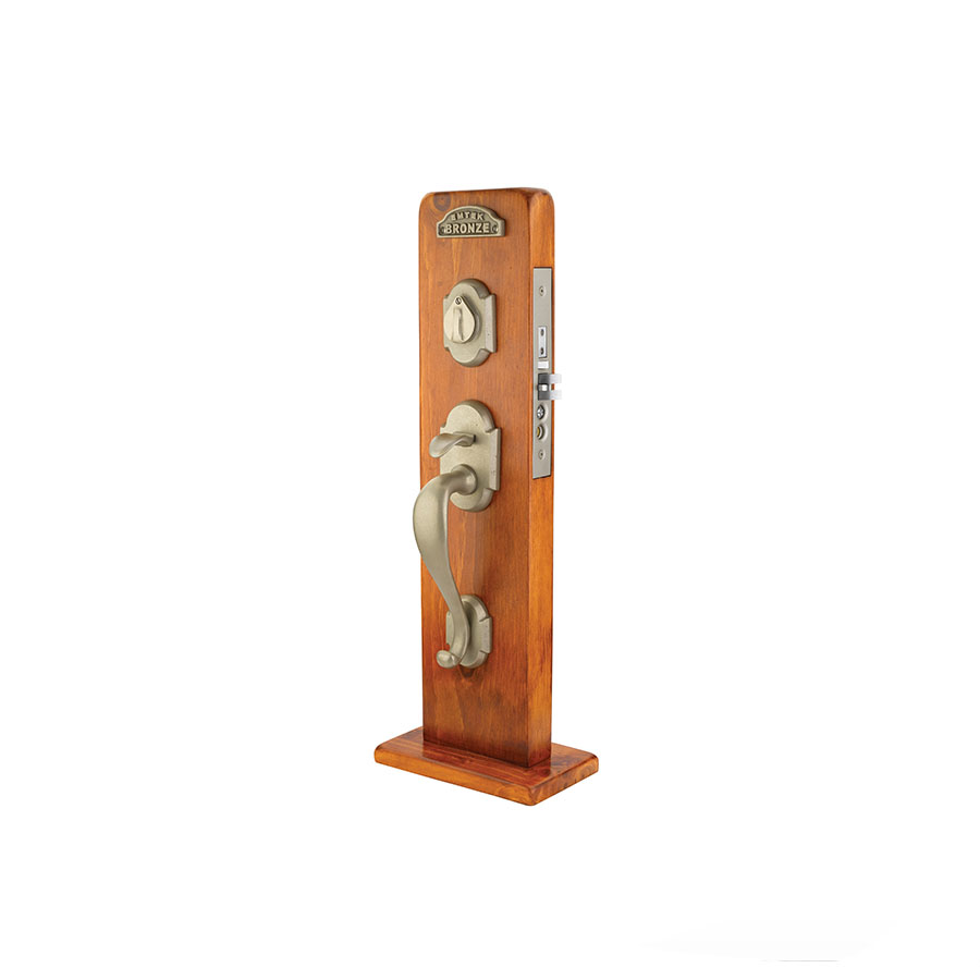 Emtek Hardware Sandcast Denver Mortise Entryset, Shown In Medium Bronze - Image 2