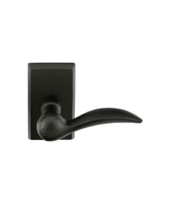 Emtek Hardware Sandcast Bronze Durango Door Lever w/#3 Rosette, Shown In Flat Black