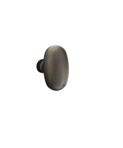 Alternative view of Emtek Hardware Sandcast Bronze Egg Door Knob, Shown In Tumbled White Bronze w/#1 Rosette
