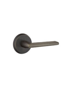 Alternative view of Emtek Hardware Sandcast Bronze Lariat Door Lever w/#4 Rosette, Shown In Medium Bronze