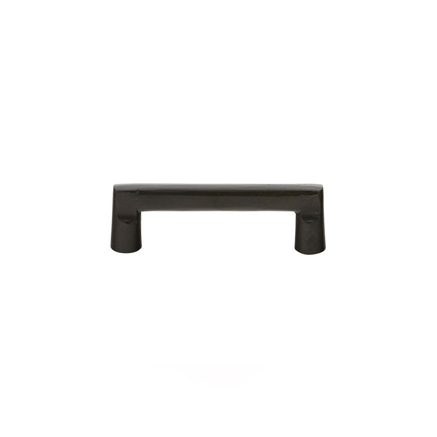 Emtek Hardware 86335, Sandcast Bronze Rail Cabinet Pull, 6" C-C. Shown In Flat Black