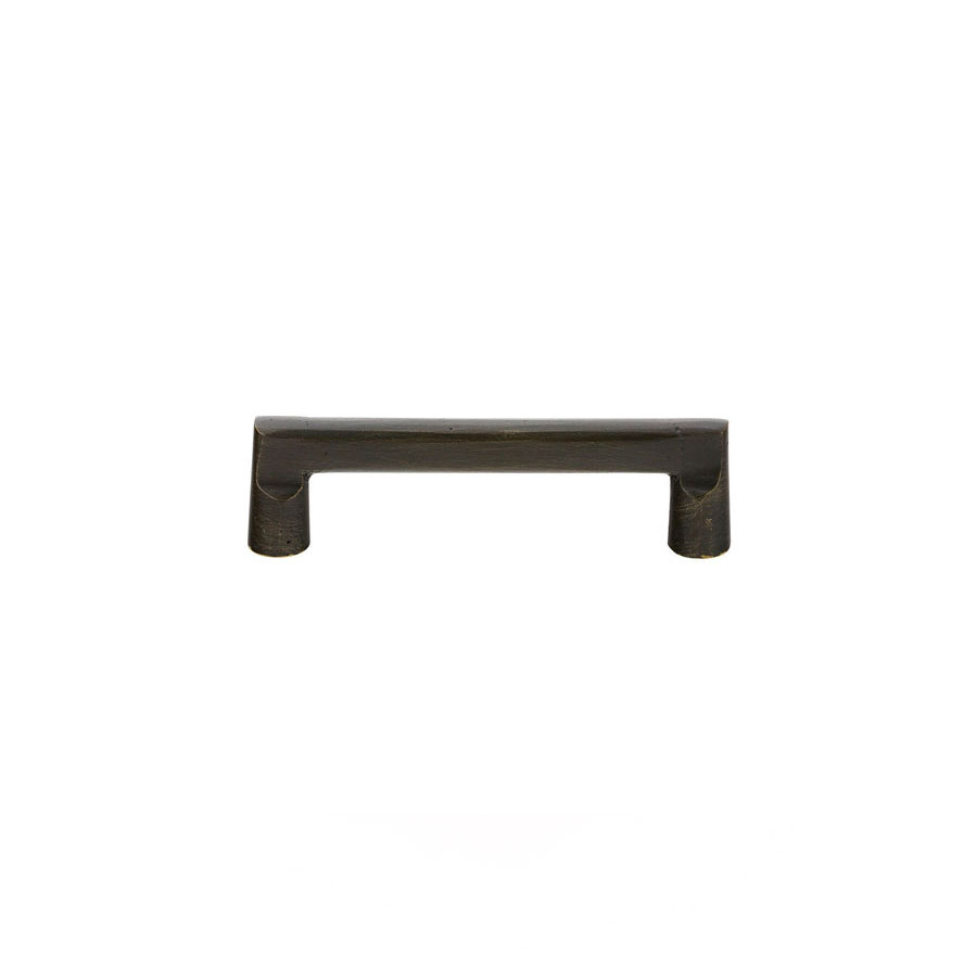 Emtek Hardware 86335, Sandcast Bronze Rail Cabinet Pull, 6" C-C. Shown In Flat Black - Image 3