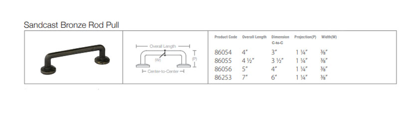 Emtek Hardware 86054, Sandcast Bronze Rod Cabinet Pull, 3" C-C. Shown In Medium Bronze (Copy) - Image 5