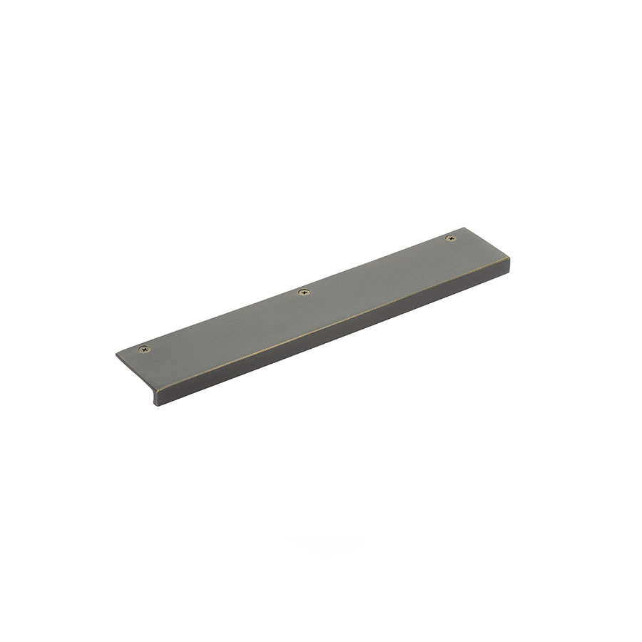Emtek Hardware 86664, Sandcast Bronze Rustic Modern Edge Cabinet Pull, 1-1/2" C-C. Shown In Flat Black Bronze - Image 3