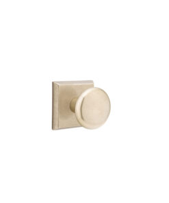 Emtek Hardware Sandcast Bronze Winchester Door Knob w/#6 Rosette, Shown In Tumbled White Bronze