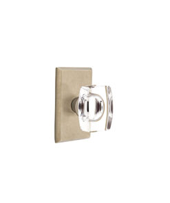 Emtek Hardware Bronze Windsor Crystal Door Knob w/#3 Rosette, Shown In Tumbled White Bronze