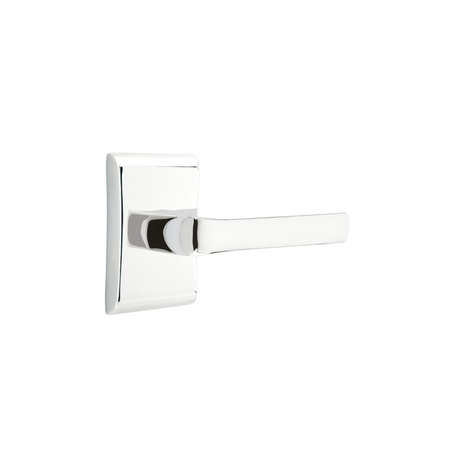 Emtek Spencer Door Lever w/Neos Rosette Shown In Polished Chrome