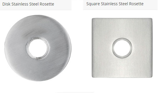 Emtek Hermes Brushed Stainless Steel Door Lever w/Disk Rosette, Shown In Brushed Stainless Steel - Image 2