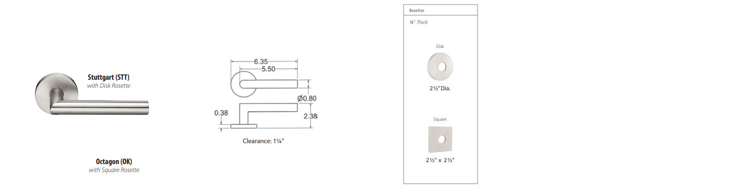 Emtek Stuttgart Brushed Stainless Steel Door Lever w/Beveled Rosette, Shown In Brushed Stainless Steel - Image 3