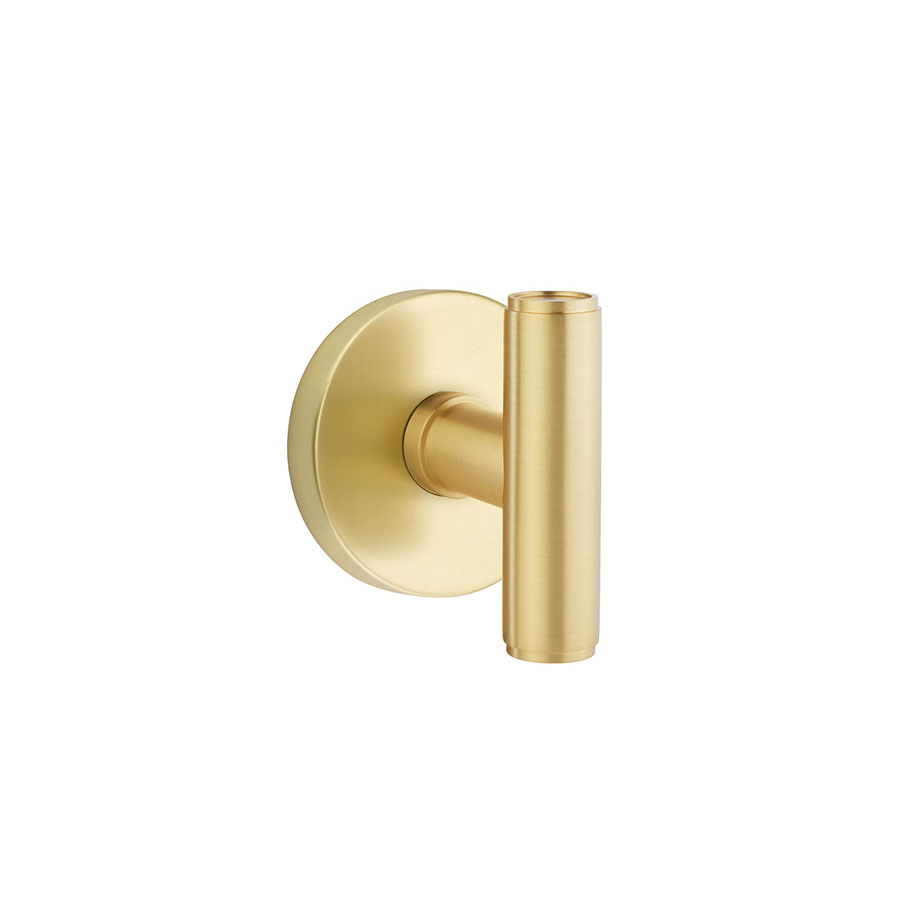 Emtek The Ace Door Knob w/Square Rosette, Shown In Satin Rose Gold - Image 2