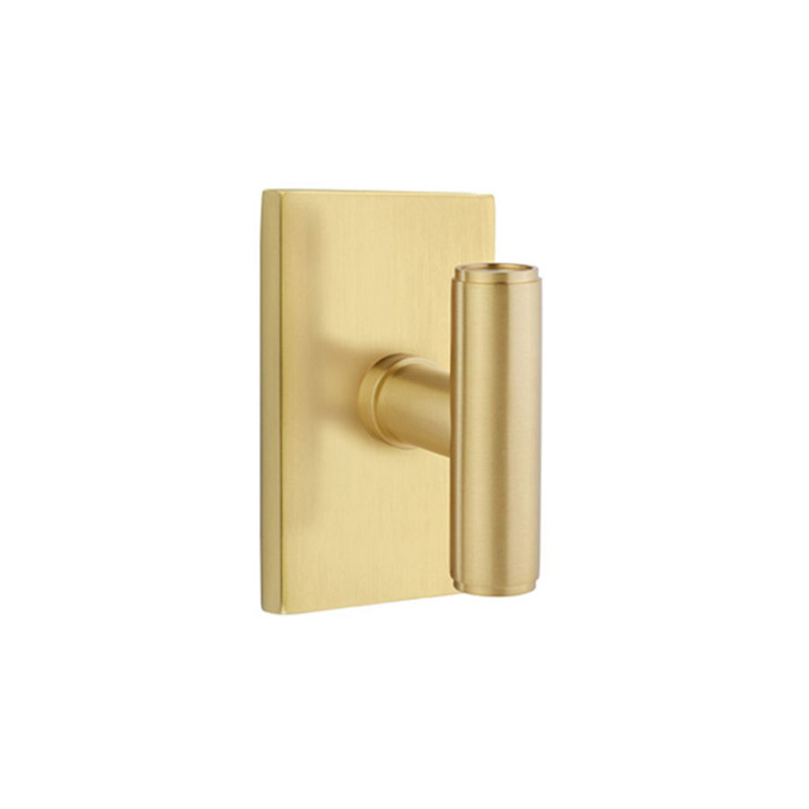 Emtek The Ace Door Knob w/Square Rosette, Shown In Satin Rose Gold - Image 3