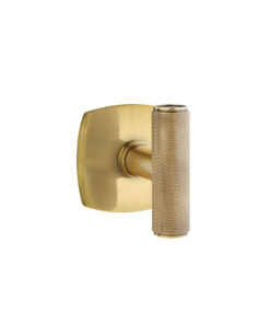 Emtek The Ace Knurled Door Knob w/Urban Modern Rosette, Shown In French Antique