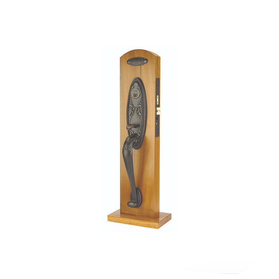 Emtek Tuscany Bronze Da Vinci Mortise Entryset, Shown In Medium Bronze