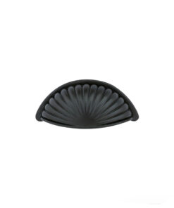 Emtek 86233, Tuscany Bronze Fluted Cabinet Bin Pull, 4" C-C, Shown In Flat Black Bronze