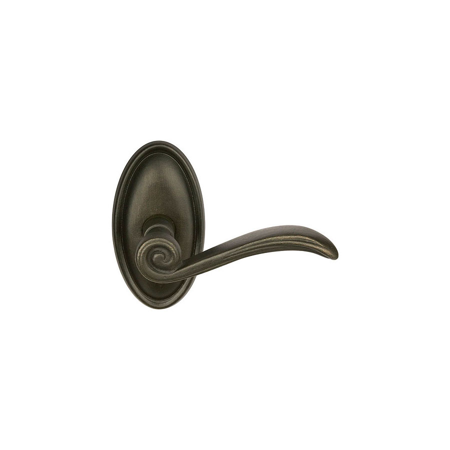 Emtek Hardware Medici Tuscany Bronze Door Lever w/#14 Rosette, Shown In Medium Bronze