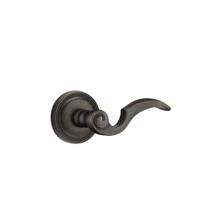 Emtek Hardware Napoli Tuscany Bronze Door Lever w/#12 Rosette, Shown In Medium Bronze