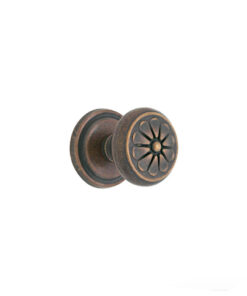 Emtek Hardware Tuscany Bronze Petal Door Knob, Shown In Medium Brown