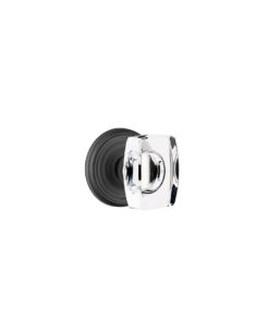 Emtek Hardware Windsor Crystal Clear Door Knob w/Regular Rosette, Shown In Flat Black