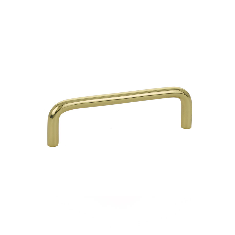 Emtek Hardware 86133, Wire Cabinet Pull, 4" C-C, Shown In Polished Brass