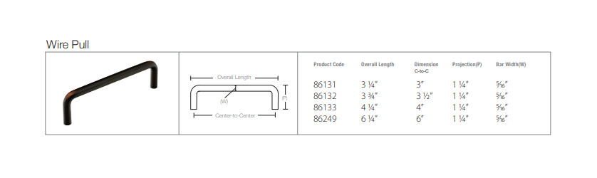 Emtek Hardware 86133, Wire Cabinet Pull, 4" C-C, Shown In Polished Brass - Image 11