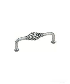 Emtek 76025, Wrought Steel Lafayette Fixed Cabinet Pulls, 3" C-C, Shown In Satin Steel