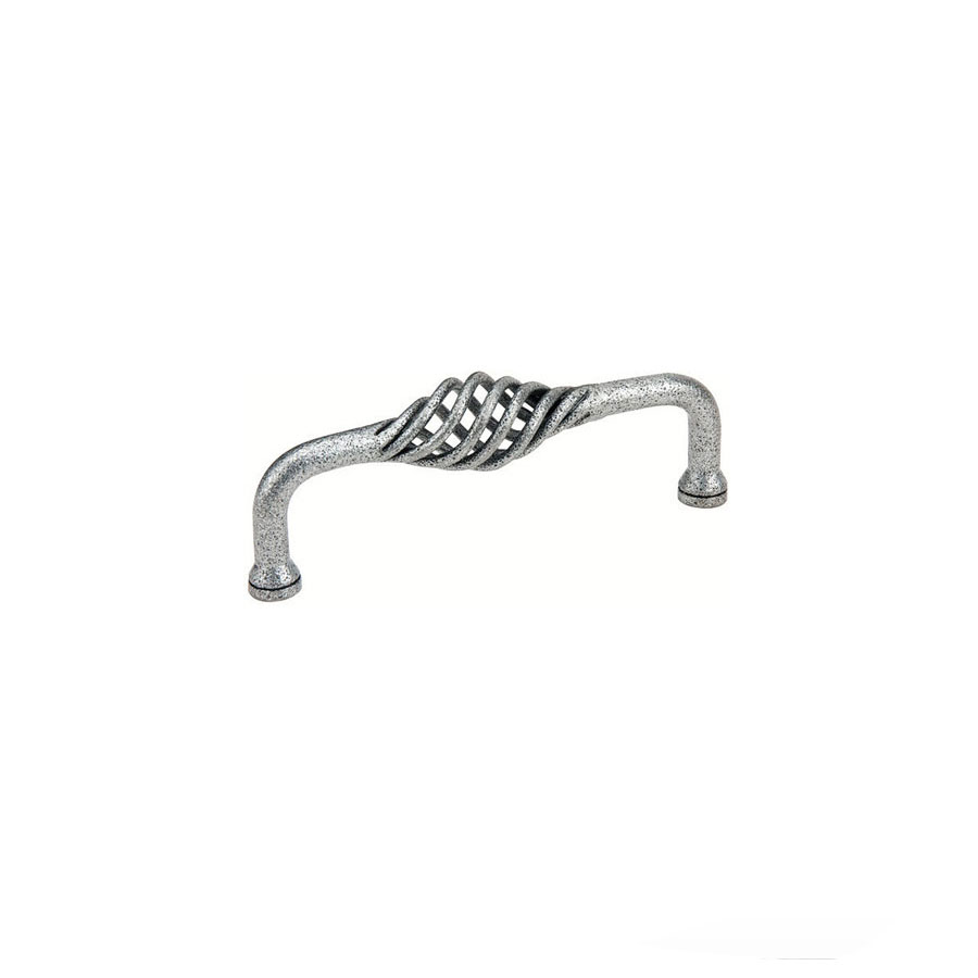 Emtek 76025, Wrought Steel Lafayette Fixed Cabinet Pulls, 3" C-C, Shown In Satin Steel