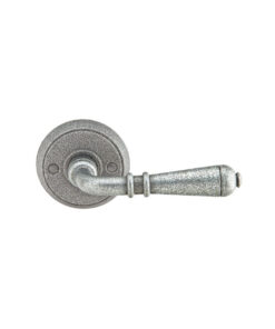 Alternative view of Emtek Hardware Normandy Wrought Steel Door Lever w/#2 Rosette, Shown In Satin Steel
