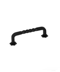 Emtek 76045, Wrought Steel San Carlos Fixed Cabinet Pulls, 6" C-C, Shown In Flat Black Steel