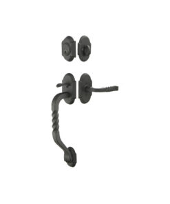 Emtek Wrought Steel Sectional Tubular Entryset San Carlos Grip w/San Carlos Lever  Shown In Flat Black